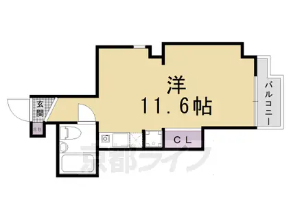ロイヤル河原町五条(ワンルーム/2階)の間取り写真