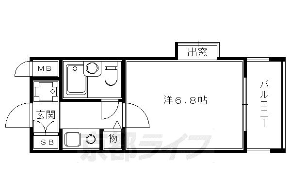京阪電気鉄道京阪線 祇園四条駅 徒歩12分 5階建 築37年(1K/5階)の間取り写真