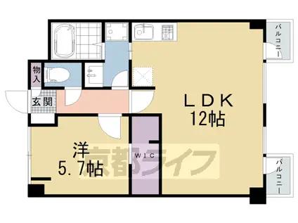 阪急電鉄京都線 大宮駅(京都) 徒歩8分 4階建 築35年(1LDK/4階)の間取り写真