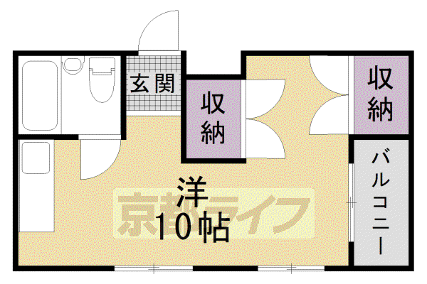 阪急電鉄京都線 京都河原町駅 徒歩5分 5階建 築39年(ワンルーム/3階)の間取り写真