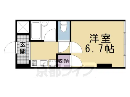 京阪電気鉄道京阪線 清水五条駅 徒歩3分 8階建 築37年(1K/5階)の間取り写真