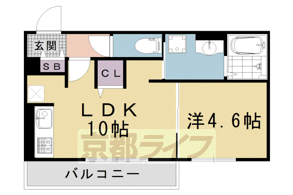 阪急電鉄京都線 大宮駅(京都) 徒歩10分 3階建 築3年(1LDK/3階)の間取り写真