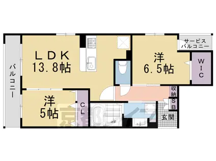 京都市烏丸線 丸太町駅(京都市営) 徒歩4分 3階建 築3年(1SLDK/1階)の間取り写真