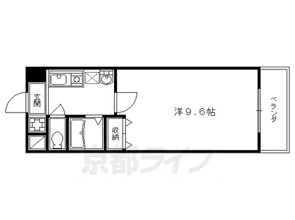 京都市烏丸線 四条駅(京都市営) 徒歩5分 5階建 築23年(1K/3階)の間取り写真