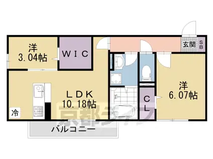 エスポワール瀬田(2LDK/1階)の間取り写真