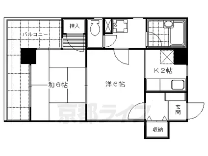 阪急電鉄京都線 大宮駅(京都) 徒歩4分 11階建 築41年(2K/5階)の間取り写真