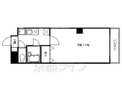 阪急電鉄京都線 京都河原町駅 徒歩6分 5階建 築31年(1K/3階)の間取り写真