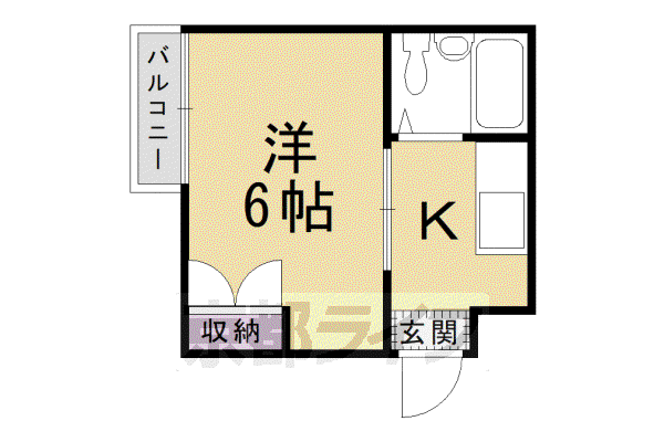 ハイツみやび(1K/4階)の間取り写真