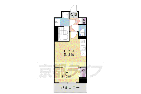 レオンコンフォート西大路御池(1LDK/6階)の間取り写真