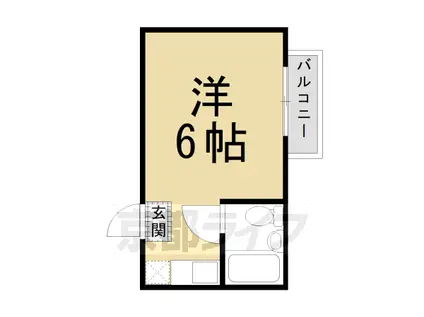 山陰本線 二条駅 徒歩8分 3階建 築42年(ワンルーム/1階)の間取り写真