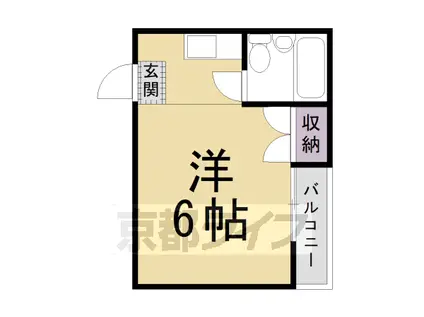 山陰本線 二条駅 徒歩8分 3階建 築42年(1K/1階)の間取り写真