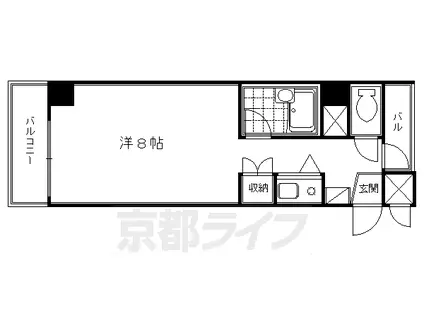 ノアーズアーク京都五条(1K/4階)の間取り写真