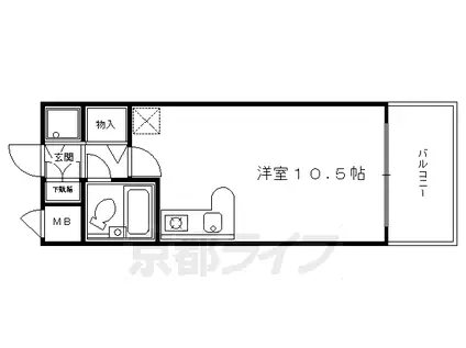 DELEAD河原町(ワンルーム/4階)の間取り写真