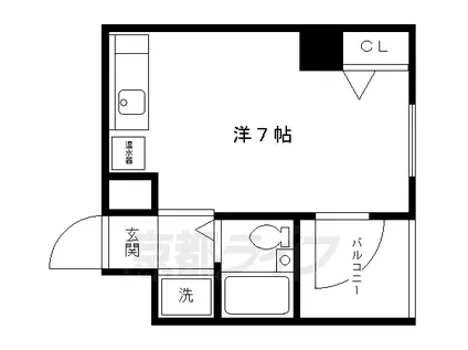 京都市烏丸線 五条駅(京都市営) 徒歩9分 10階建 築33年(ワンルーム/9階)の間取り写真