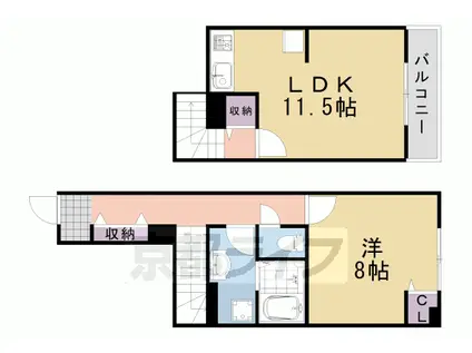 テオーリア小川Ⅱ(1LDK/1階)の間取り写真