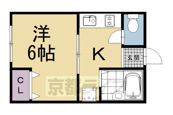 阪急アパート(1K/2階)の間取り写真