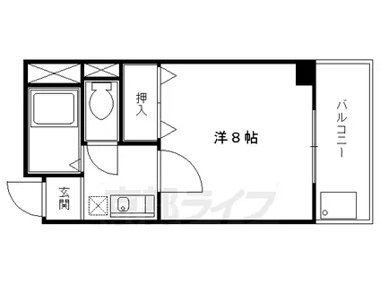 京阪電気鉄道京阪線 清水五条駅 徒歩5分 5階建 築36年(1K/4階)の間取り写真