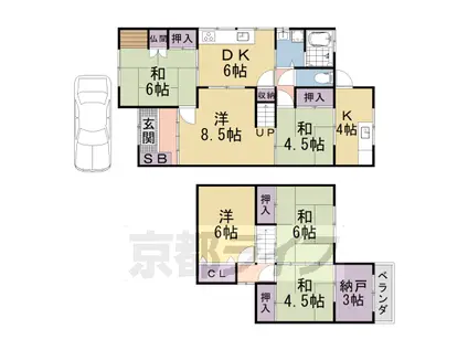 京都市東西線 東野駅(京都) 徒歩13分 2階建 築58年(6SDK)の間取り写真