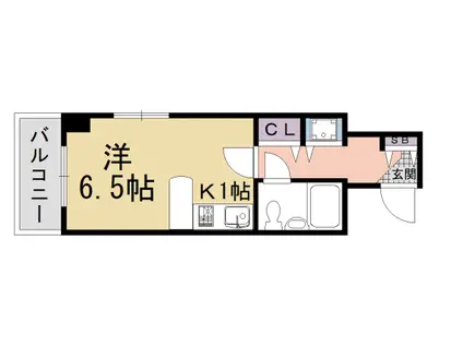 山陰本線 丹波口駅 徒歩7分 11階建 築35年(ワンルーム/2階)の間取り写真