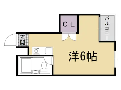 山陰本線 丹波口駅 徒歩7分 4階建 築35年(ワンルーム/2階)の間取り写真