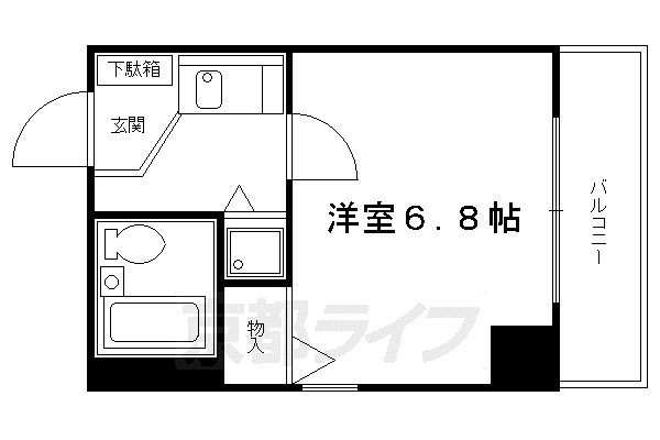 ライオンズマンション四条烏丸(1K/8階)の間取り写真