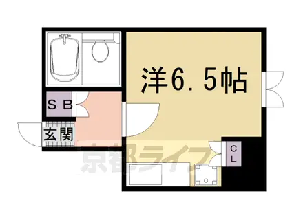 阪急電鉄京都線 西院駅(阪急) 徒歩5分 9階建 築40年(ワンルーム/2階)の間取り写真