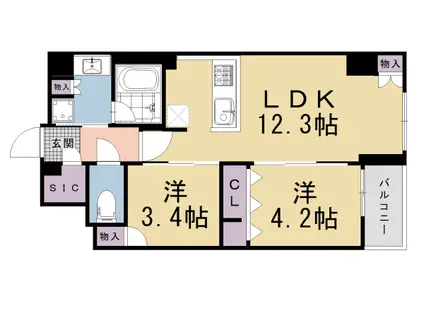 京都市烏丸線 五条駅(京都市営) 徒歩7分 11階建 築3年(2LDK/10階)の間取り写真
