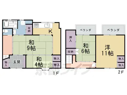 京都市東西線 二条城前駅 徒歩5分 2階建 築66年(4K)の間取り写真