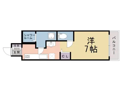 阪急電鉄京都線 大宮駅(京都) 徒歩8分 7階建 築41年(1K/5階)の間取り写真