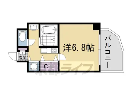 京都市烏丸線 五条駅(京都市営) 徒歩1分 11階建 築24年(1K/5階)の間取り写真