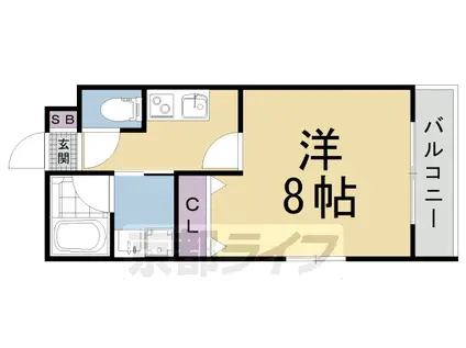 京都市烏丸線 今出川駅 徒歩15分 5階建 築3年(1K/5階)の間取り写真