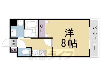 京都市烏丸線 今出川駅 徒歩15分 5階建 築3年(1K/4階)の間取り写真