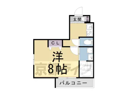 京都市烏丸線 今出川駅 徒歩15分 5階建 築3年(1K/5階)の間取り写真