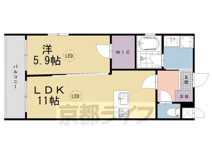ベラジオ雅び京都洛央(1LDK/4階)の間取り写真