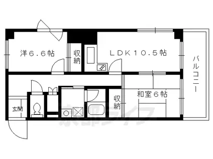 京阪電気鉄道京阪線 清水五条駅 徒歩4分 10階建 築32年(2LDK/10階)の間取り写真