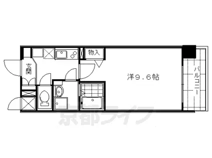 インベスト京都堀川(1K/2階)の間取り写真
