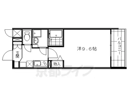 インベスト京都堀川(1K/6階)の間取り写真