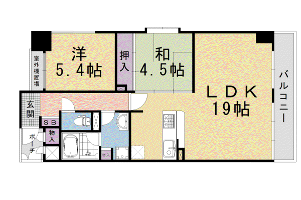 フォルム五条西洞院(2LDK/5階)の間取り写真