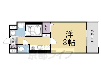 京阪電気鉄道京阪線 祇園四条駅 徒歩13分 4階建 築1年(1K/2階)の間取り写真