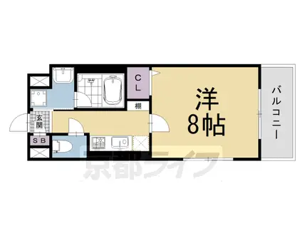 HIGASHIYAMA 綏正(1K/3階)の間取り写真