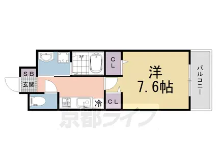 近鉄京都線 向島駅 徒歩8分 3階建 新築(1K/3階)の間取り写真