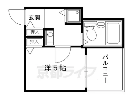 ジョイフル御池(1K/2階)の間取り写真
