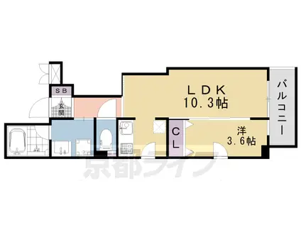 京阪電気鉄道京阪線 三条駅(京都) 徒歩4分 5階建 築3年(1LDK/5階)の間取り写真