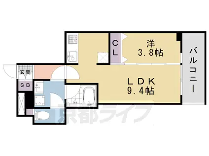 R.北車屋町(1LDK/2階)の間取り写真