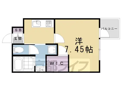 京福北野線 北野白梅町駅 徒歩19分 4階建 築3年(1K/4階)の間取り写真