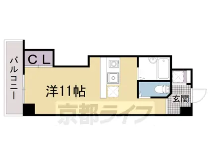 コスモST河原町(ワンルーム/6階)の間取り写真