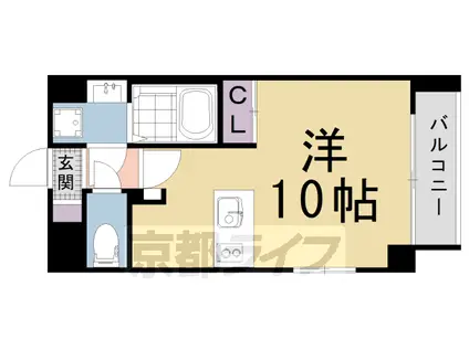 叡山電鉄 一乗寺駅 徒歩5分 4階建 築2年(1K/3階)の間取り写真