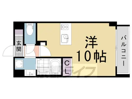 おーりとーりⅣ(1K/3階)の間取り写真