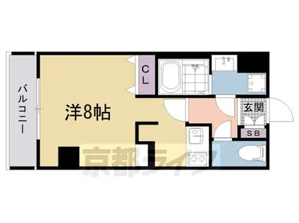 おーりとーりⅣ(1K/2階)の間取り写真