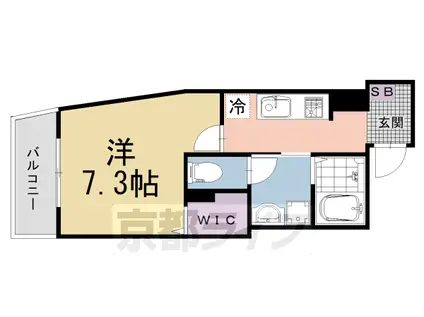 京阪電気鉄道京阪線 墨染駅 徒歩1分 3階建 築1年(1K/3階)の間取り写真